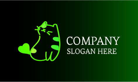 Logotipo De Gato De Cola De Corazón