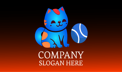 Logótipo Animado Do Gato Azul