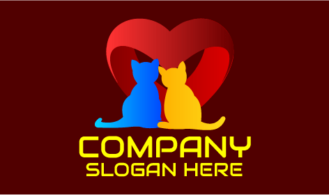 Logotipo De Gato De Cuidado De Amor