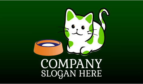 Logotipo De Gato Con Tazón De Leche