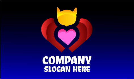 Logotipo De Cara De Gato Naranja