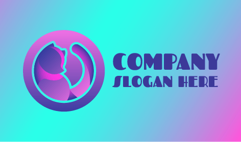 Logotipo De Gato Con Círculo Morado