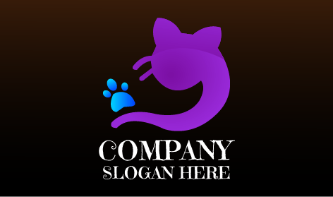 Logotipo De Gato Con Bigote Morado