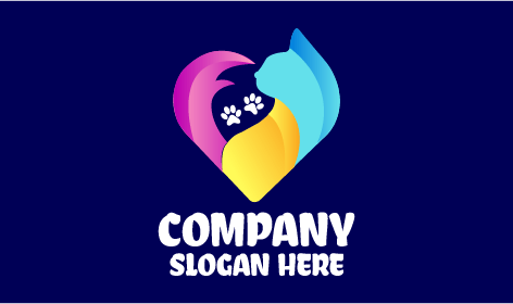 Logotipo De Gato Con Cola Morada