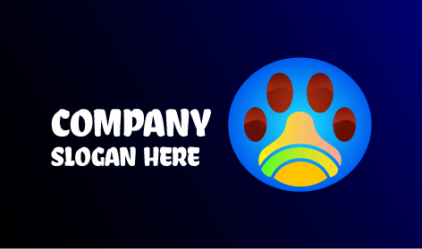 Logotipo De Gato Con Huellas Dactilares Rojas