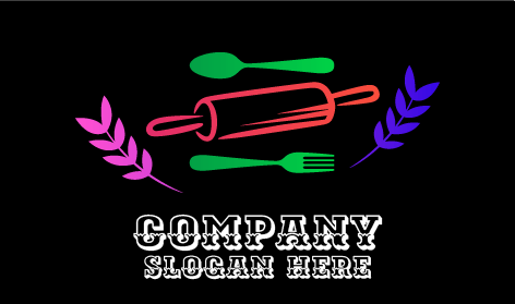 Logótipo De Catering De Folha Roxa Azul