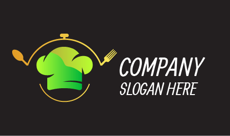 Logótipo De Catering Com Tampa De Talheres Amarelo