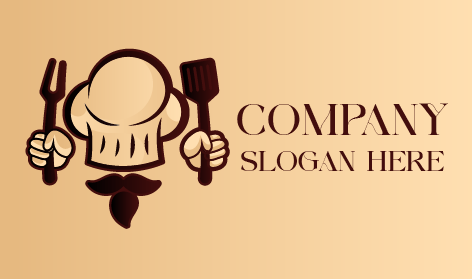 Logo De Chef À Moustache Marron Chocolat