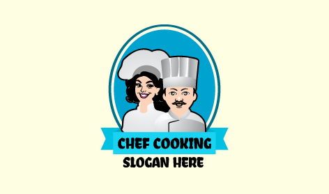 Logo De Couple De Chefs De Restaurant