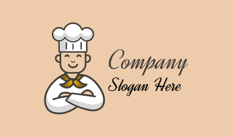 Logo De Chef Au Visage Heureux