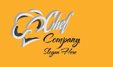 Logo Du Chef Avec Mot-symbole Orange
