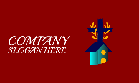 Mavi Çatı Kilise Binası Logosu