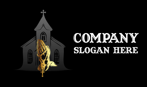 Kirchenlogo Mit Kruzifix Und Hand