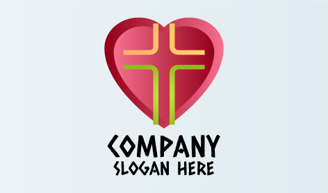 Deep Pink Heart Church Logo