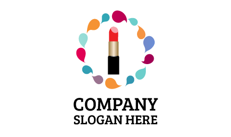 Logo Warna Lipstik Lingkaran Berwarna-Warni