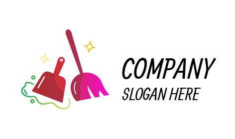 Cleaning Broom Dustpan Logo