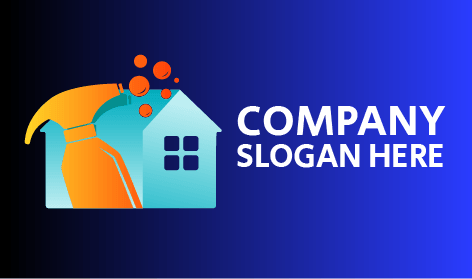 Orange Bubbles Cleaning Logo