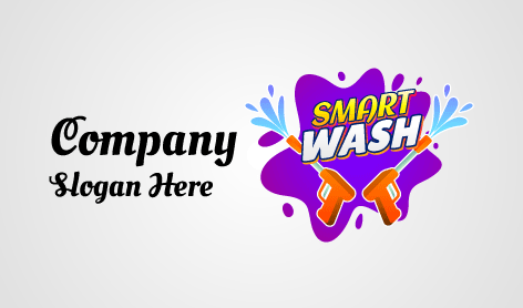 Orange Water Gun Cleaning Logo