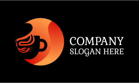 Schwarzes Tassen-Silhouette-Kaffee-Logo