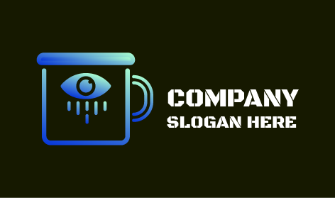 Blaues Logo Für Gebrühten Kaffee