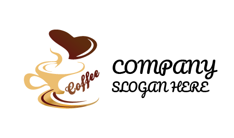 Logotipo De Café Con Corazón De Chocolate