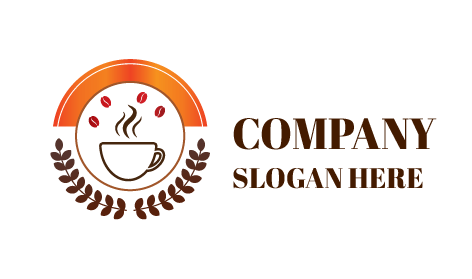 Logo Cangkir Kopi Garis Coklat