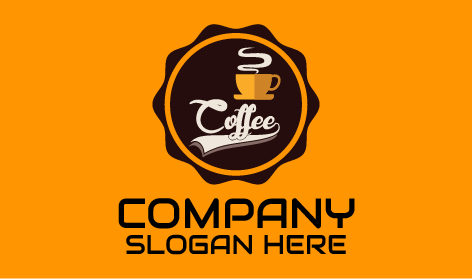 Dunkelbraunes Kaffee-Logo