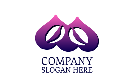 Lila Bohnen Kaffee-Logo