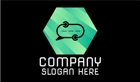 Hexagon Chat Communication Logo