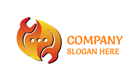 Logotipo De Comunicación Con Icono De Mensaje Naranja