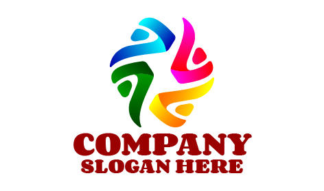 Logo De La Communauté De Travail En Équipe De Personnes Colorées