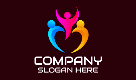 Logo Communautaire En Forme De Cœur