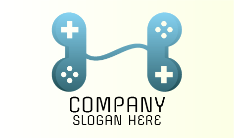 Logotipo De Juegos De Computadora Con Joystick Azul