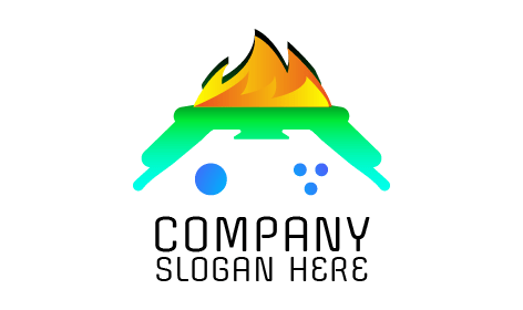 Logo Permainan Komputer Joypad Yang Berapi-api