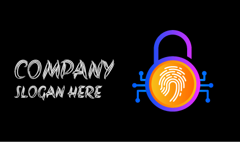 Logo De Sécurité Informatique Avec Verrouillage Par Empreinte Digitale