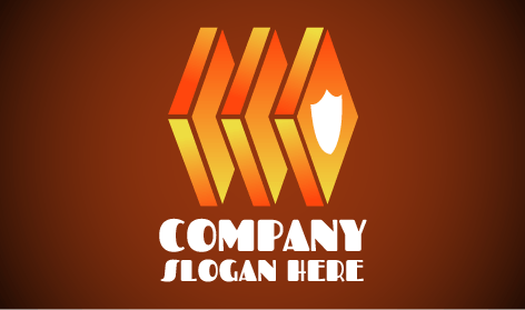 Logo Di Sicurezza Informatica a Strati Arancione