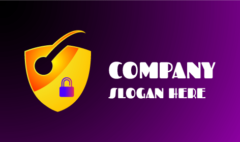 Logotipo De Seguridad Informática Con Escudo Amarillo