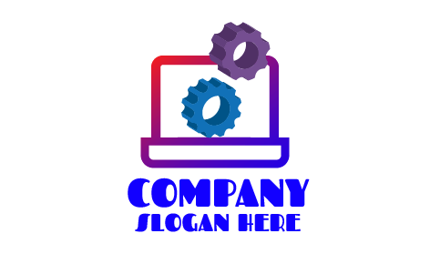 Logotipo De Computadora De Configuración Dual