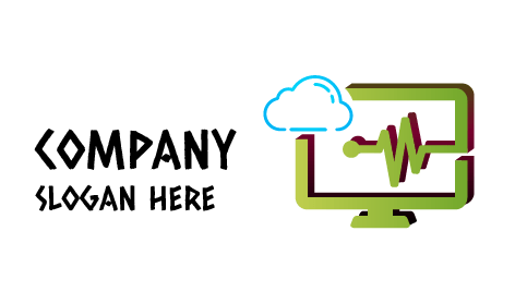 Logotipo De La Computadora De La Pantalla Del Monitor De Línea De Vida