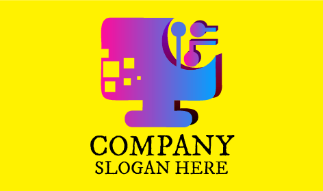 Logotipo De Computadora Degradado Premium