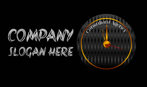 Schwarzes Uhren-Beratungslogo