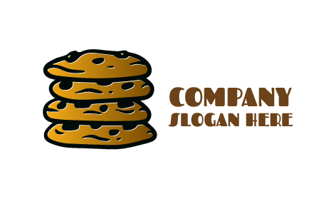 Logotipo De Galletas De Chocolate Apiladas