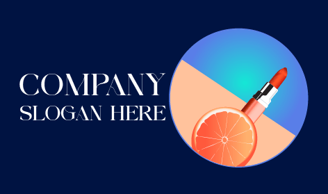 Logo Cosmétique De Rouge À Lèvres Orange