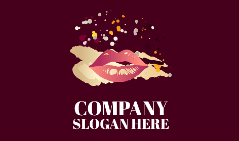 Logo Cosmétique De Couleur De Lèvres Violette