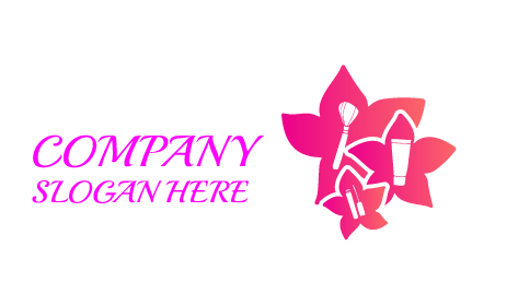 Logo De Cosmétiques À Fleurs Roses Choquantes