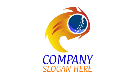 Blazing Ball Cricket Logo