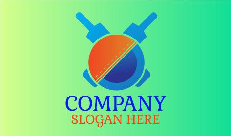 Mavi Ve Kırmızı Top Arması Kriket Logosu