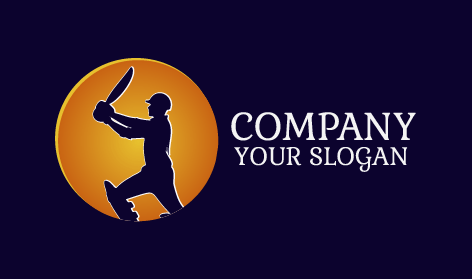 Logotipo De Campeón De Cricket Azul
