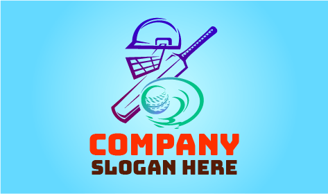 Blue Helmet Cricket Logo