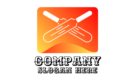 Logo Kriket Kelelawar Bermain Putih